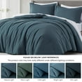 thumbnail image 6 of Chezmoi Collection Solid China Blue Cotton Comforter Set Queen Size, 3-Piece Luxury Soft Breathable Smooth Cooling 250TC Cotton Twill Lightweight Bedding Comforter for All Season, 6 of 10