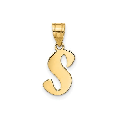 FJC Finejewelers 14 kt Yellow Gold Polished Script Letter S Initial Charm