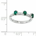 thumbnail image 4 of Stackable Expressions Sterling Silver Lab Created Emerald Three Stone Ring, 4 of 7