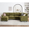 thumbnail image 6 of 124.4" 6-Seater U-Shaped Modular Sectional Sofa with Sparkling Glitter Chenille Fabric & Storage Ottoman, 6 of 7