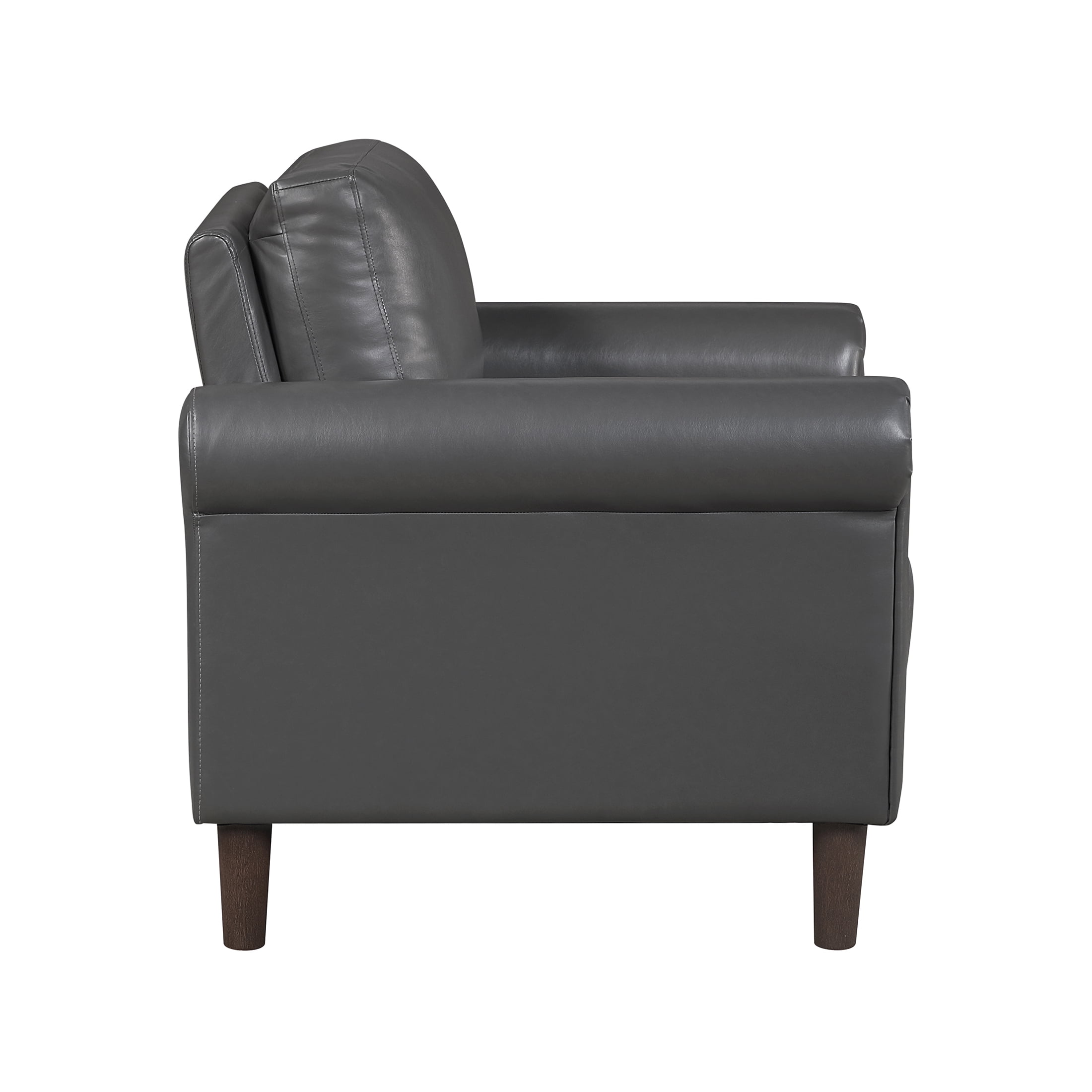 OakvillePark Marlinth Faux Leather Chair, Dark Gray