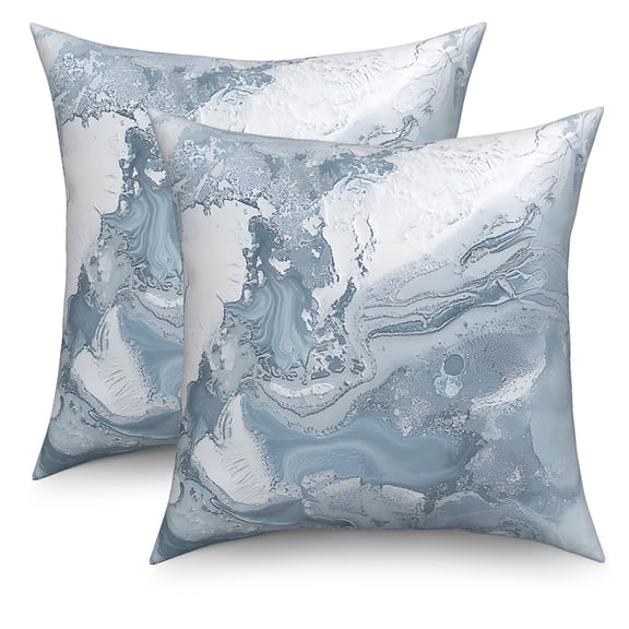 Gray Marble Throw Pillow Covers 18x18 Set of 2 Double-Sided Abstract Modern Decorative Cushion Covers