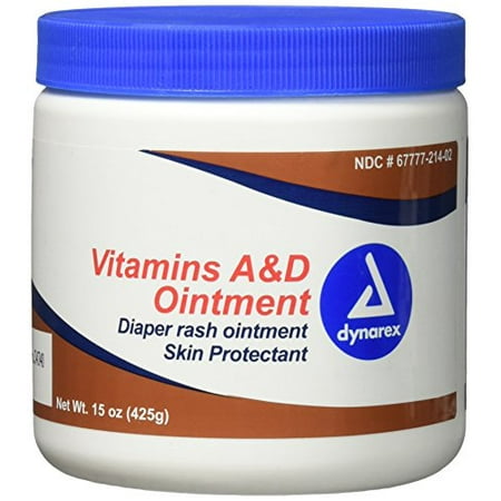 Dynarex Vitamin A&D Ointment, 15 oz. Jar (For Skin, Rash, Tattoo, Small (Best Ointment For Radiation Burns)