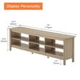 thumbnail image 3 of Farmhouse TV Stand for 75 inch TV, Wood Entertainment Center with 6 Storage Shelf for Living Room, Bedroom, Oak, 3 of 6