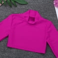 thumbnail image 5 of ZDHoor Kids Girls Long Sleeves Dance Crop Top Gymnastics Workout Training Tank Top Rose 6, 5 of 7