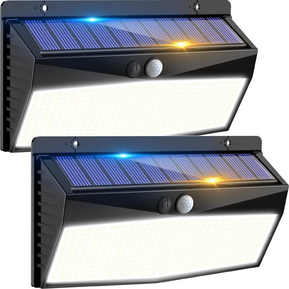 Peasur Solar Lights Outdoor Motion Sensor, 368LED Super Bright Solar Powered Light with 3 Lighting Modes Wireless, IP65 Waterproof Solar Wall Li