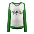 thumbnail image 4 of Pompotops Blouse Décontractée pour Femmes Imprimée pour la Saint-Patrick Manches Longues Col en V, 4 of 4