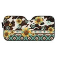 thumbnail image 2 of Yuyamidu Aztec Car Windshield Sun Shade Cow Print Front Window Sunshade Sunflower Car Shade Universal Auto Accessories for SUV Van Truck Sedan Keep Vehicle Cool, 2 of 5