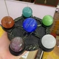 thumbnail image 3 of K-KED Beautiful Rare Natural Cat's Eye Stone Balls Quartz Crystal Reiki Healing Sphere-60 mm-Multicolor, 3 of 9