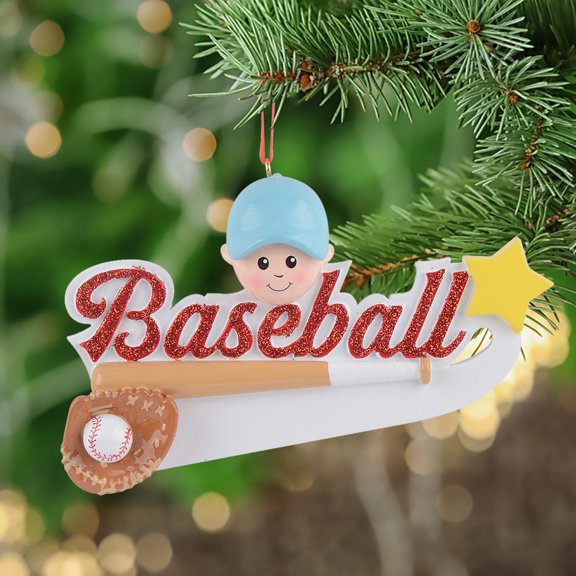 Maxora Personalized Ornaments Customized Christmas Ornament Sport Ornament Baseball Boy Free Customize
