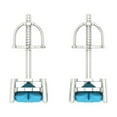 thumbnail image 4 of Clara Pucci 1 ct Brilliant Heart Cut Studs VVS1 Genuine Conflict free Blue Turquoise Solid 14K White Gold Designer Everyday Earrings Screw back, 4 of 5