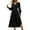 Black, variant on Women's Maxi Dress Fall Long Sleeve Wrap V Neck Ruffle Flowy Belted Spring Wedding Guest Vacation