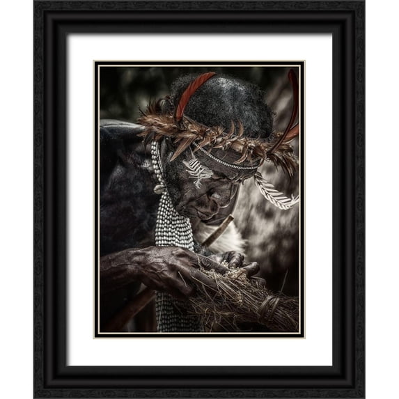 Stranak, Pavol 12x14 Black Ornate Wood Framed with Double Matting Museum Art Print Titled - dani: to make fire