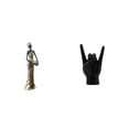 thumbnail image 1 of Figura escultórica de una mujer tribal africana con gesto de mano en forma de roca. Estatua creativa y ligera, ideal para decorar el hogar, hoteles, a, 1 of 8