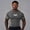 Dark Gray, variant on YA Summer New Men's Tight T-shirt Jogger Sports and Fitness Running Training Quick-Drying Short Sleeve
