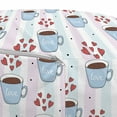 thumbnail image 3 of Love Pouf Cover with Zipper, Coffee Cups with Hearts and Stripes in Pastel Tones, Soft Decorative Fabric Unstuffed Case, 30" W X 17.3" L, Multicolor, by Ambesonne, 3 of 5