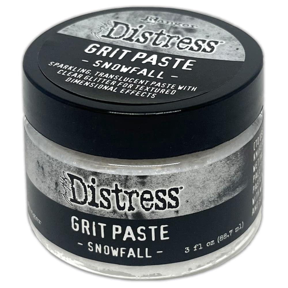 Tim Holtz 2022 Holiday Mica Stains Sets #3 and #4 and Holiday Snowfall Grit Paste - Limited Edition - 3 Item Bundle, Pack of 1, 1.0 fluid_ounces