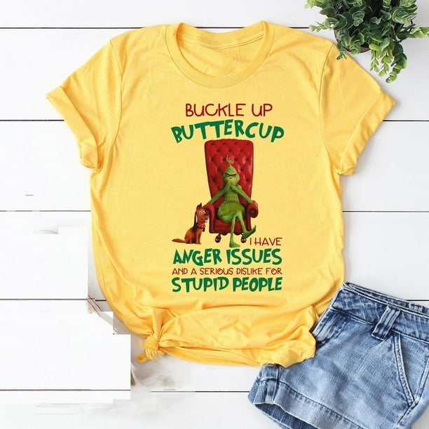 SySea Women's Grinch letter print Christmas Tshirt Casual Short