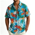 thumbnail image 2 of Juesizh Hawaiian Shirt for Men Short Sleeve Button up Shirts Fashion Casual Summer Printed Beach Shirts, XS-XL, 2 of 5