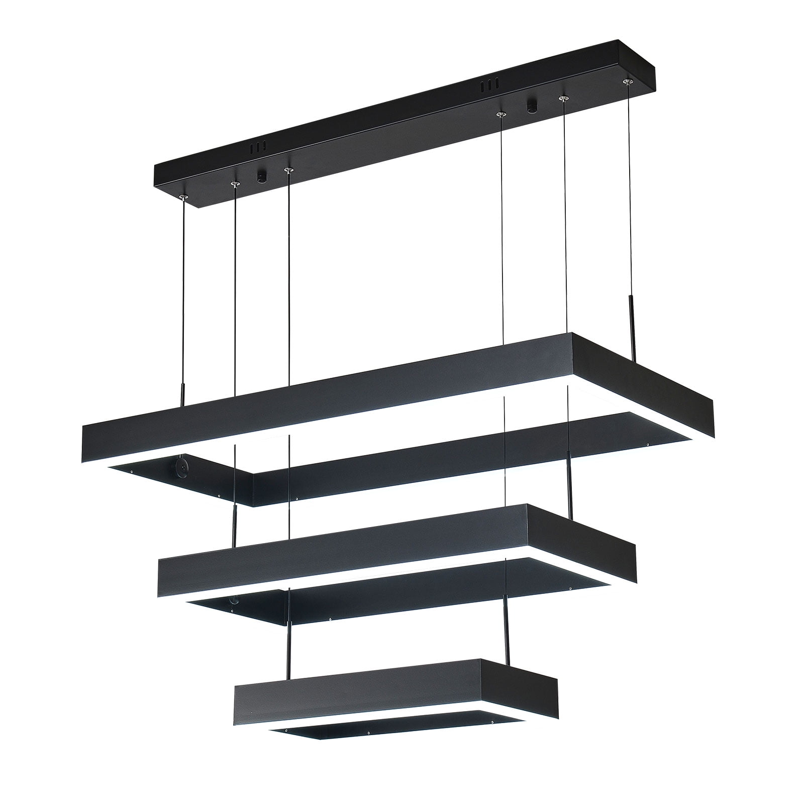Miumaelv Modern LED Chandelier, Dimmable LED Pendant Ceiling Light with Remote Control Hanging Light Fixture Pendant Lighting for Kitchen Island, Adjustable Ceiling Light Chandelier for Dining Room