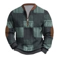 thumbnail image 2 of Sookity Mens Polos Sweatshirt Half Zip Up Long Sleeve Shirts Color Block Comfy Business Shirts Big and Tall Dress Shirt Casual Comfy Pullover Tops Navy,S, 2 of 6