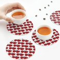 thumbnail image 7 of Pofeuu Cute Red Crab Print Leather Coasters Set of 6, Round Cups Mugs Mat Pad for Home Kitchen Heat Resistant Drink Coasters,Round Shape, 7 of 7