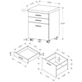thumbnail image 3 of Black Handles & Ample Drawer Space - Grey 3-Drawer File Cabinet for Office Use, 3 of 3