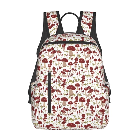 Xecao Mushroom print Backpack For women men Aesthetic Lightweight Travel Daypack Simple Cute Backpack For Bookbag