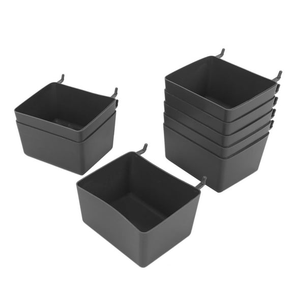 16 Pieces Pegboard Bins Kit Pegboard Parts Storage Pegboard Accessories Workbench Bins for Organizing Hardware(Grey)