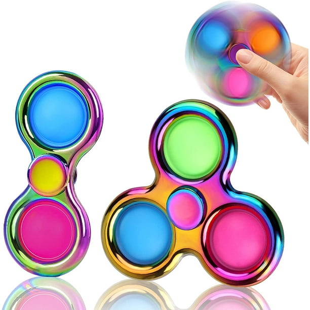 Mini Pop Fidget Spinners 2 Pack Alloy Simple Fidget Popper Toys
