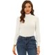thumbnail image 1 of INSPIRE CHIC Camiseta de manga larga con cuello simulado y manga larga para mujer blanco L, 1 of 5