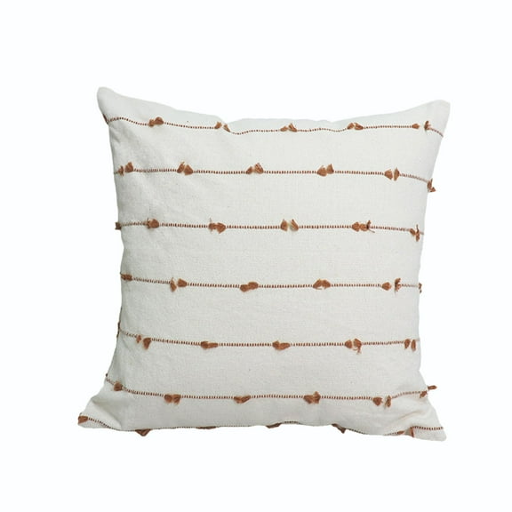Luoshdecor Boho Throw Pillow Covers 18x18 in,Modern Farmhouse Decorative Pillow Covers with Tassel for Couch Bed, Hotel