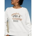 thumbnail image 2 of Pumpkin Spice Slogan. Sweatshirt Women - Women Sweatshirt, White, 3XL, 2 of 4