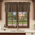 thumbnail image 6 of Dark Brown Rattan Curtain Valances for Windows, Kitchen Valance Window Treatments Panel 2 Pack, Vintage Abstract Wicker Texture Rod Pocket Short Curtains for Bathroom Bedroom 42 x 18 Inch, 6 of 8