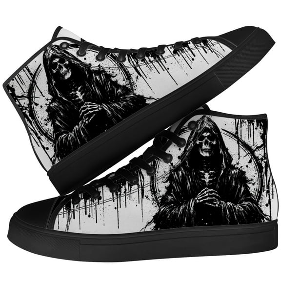 Aidianart Skull High Top Canvas Sneakers Mens High Top Shoes Size 13