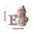 thumbnail image 4 of Moocorvic 26 Initial Letters Christmas Tree Decoration Pink Snowman Hanging Xmas Ornaments(E), 4 of 5