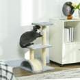 thumbnail image 2 of PawHut 28" Cat Tree Climbing Tower with Sisal Scratching Post, Light Grey, 2 of 10
