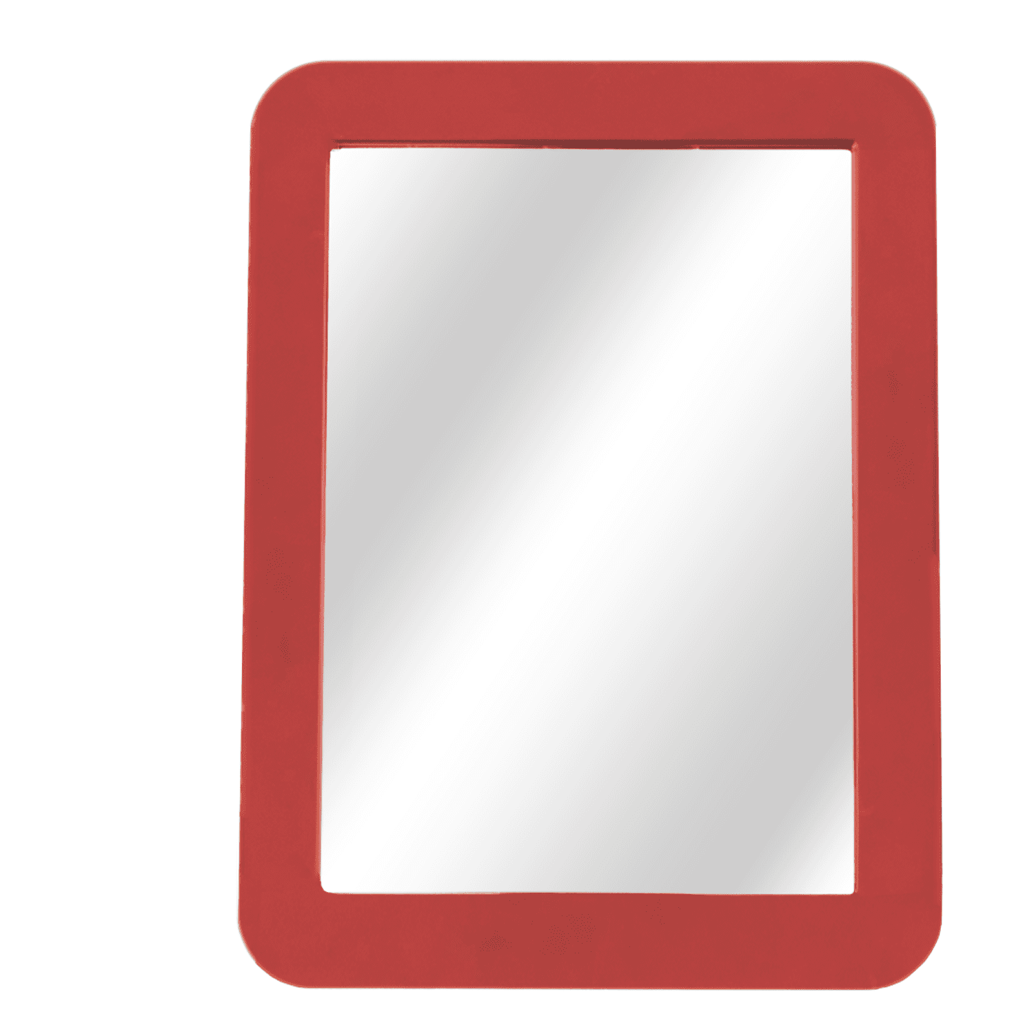 Ezzo Glass Mirror for School Locker, Fridge 5" x 7" Red