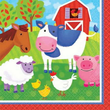 Barnyard Farm Animals Lunch Napkins (16ct)