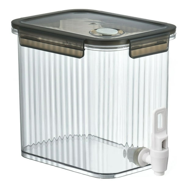 Dispensador para Frigorífico Transparente 3 5 L Con Grifo Y Tapa para Casera (gris)