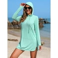 thumbnail image 5 of ANFERRY Hooded Rash Guards for Women Long Sleeve Full Zip UV Protection Jacket with Pockets Outdoor Running Hiking Swimming Sun Shirts, 5 of 8