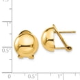 thumbnail image 2 of 14k Omega Clip 12mm Half Ball Earrings H921, 2 of 2