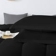 thumbnail image 4 of D.N.G. BEDDINGS 3 Piece Luxury Straight Line Pattern Comforter Set, Premium Super Soft, 800 Thread Count, 100% Egyptian Cotton, Full/Queen Size Black Solid Color, 4 of 6