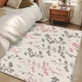 thumbnail image 4 of Pink Grey Botanical Area Rugs 3'x5', Small Throw Rugs for Living Room Bedroom, Rustic Country Spring Floral Summer Leaf Indoor Outdoor Rug Non-Slip Low Pile Carpet Runner Reversible Floor Mats, 4 of 8