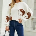 thumbnail image 4 of Suéteres Para Mujer Otoño Invierno Suéter de Punto Parte Superior Suelta Estampado Manga Larga Cuello Redondo Odeerbi ODB176284, 4 of 8