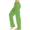 thumbnail image 2 of SROBPTY Womens Pants Plus Size, Summer Pants for Women, Womens Summer Fashion Solid Casual Elastic Waist Drawstring Long Pants Green XL, 2 of 5