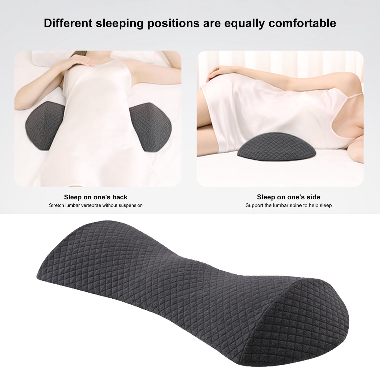 Pebbuoy Waist Pillow Memory Foam Lumbar Support Pillow Pressure-relieving Pregnant Waist Support Cushion for Home Bed
