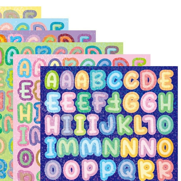 Calcomanías Del Alfabeto, 10 Hojas Coloridas De Letras Inglesas Y Numeros Combinacion De Calcomanias Para Bricolaje Taza De Agua Decoracion De
