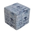 thumbnail image 1 of Pouf Pouf Carré Bleu 16" x 16" Contemporain Distressed, 1 of 3