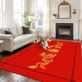 thumbnail image 3 of Area Rug 72×108in, Chinese Spring Festival Floor Carpet Living Room Rug, New Year Dragons on Red under Non-Slip Welcome Mat Indoor Rugs for Bedroom Dining Room, 3 of 9